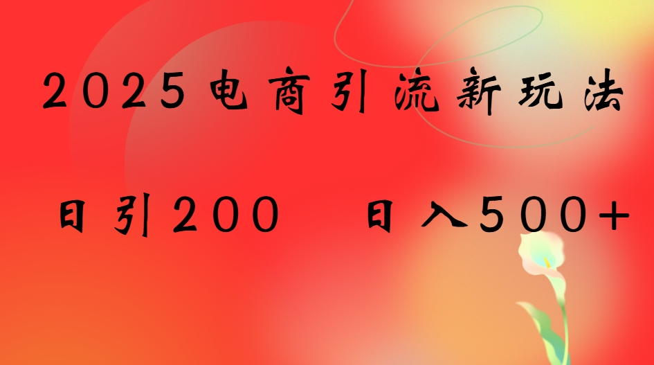2025电商引流新玩法，日引200 日入500+